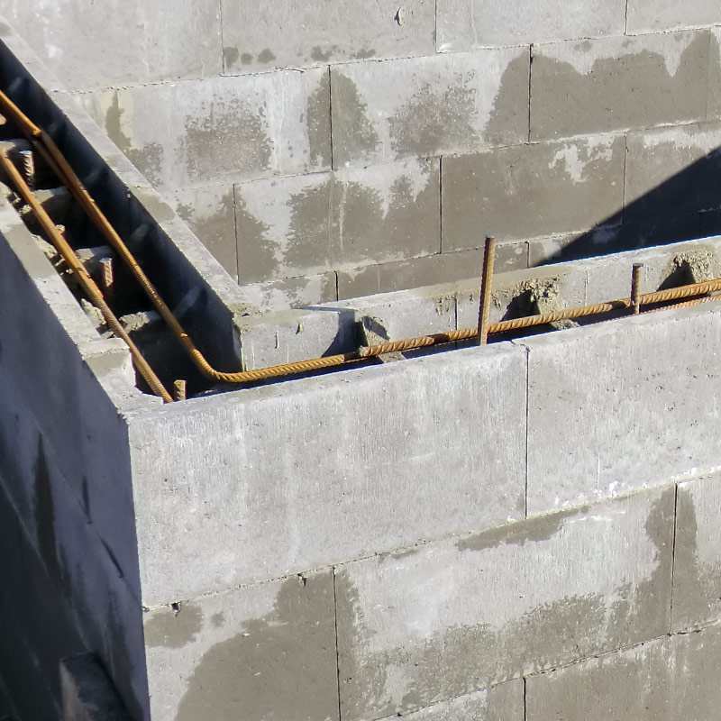 Betonschalung mit Bewehrung